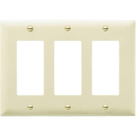 NEXTGEN TP263ICC12 3 Gang 3 Decorator Openings Nylon Wall Plate; Ivory NE570286